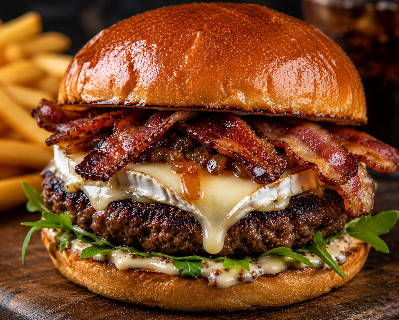 Brie and bacon burger